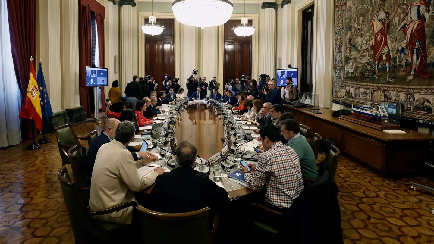 Vista general de la reunión de la mesa nacional de la sequía en el Ministerio de Agricultura. Vista general de la reunión de la mesa nacional de la sequía en el Ministerio de Agricultura.