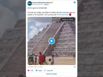 Un turista se sube a la pirámide de Chichén Itzá en México y le piden el doble de castigo por ser de Yucatán
