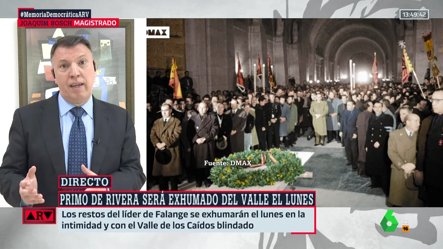 Joaquim Bosch, sobre la exhumación de Primo de Rivera: "Nuestra democracia tiene mucha resistencia a eliminar los signos de la dictadura" Joaquim Bosch, sobre la exhumación de Primo de Rivera: "Nuestra democracia tiene mucha resistencia a eliminar los signos de la dictadura"