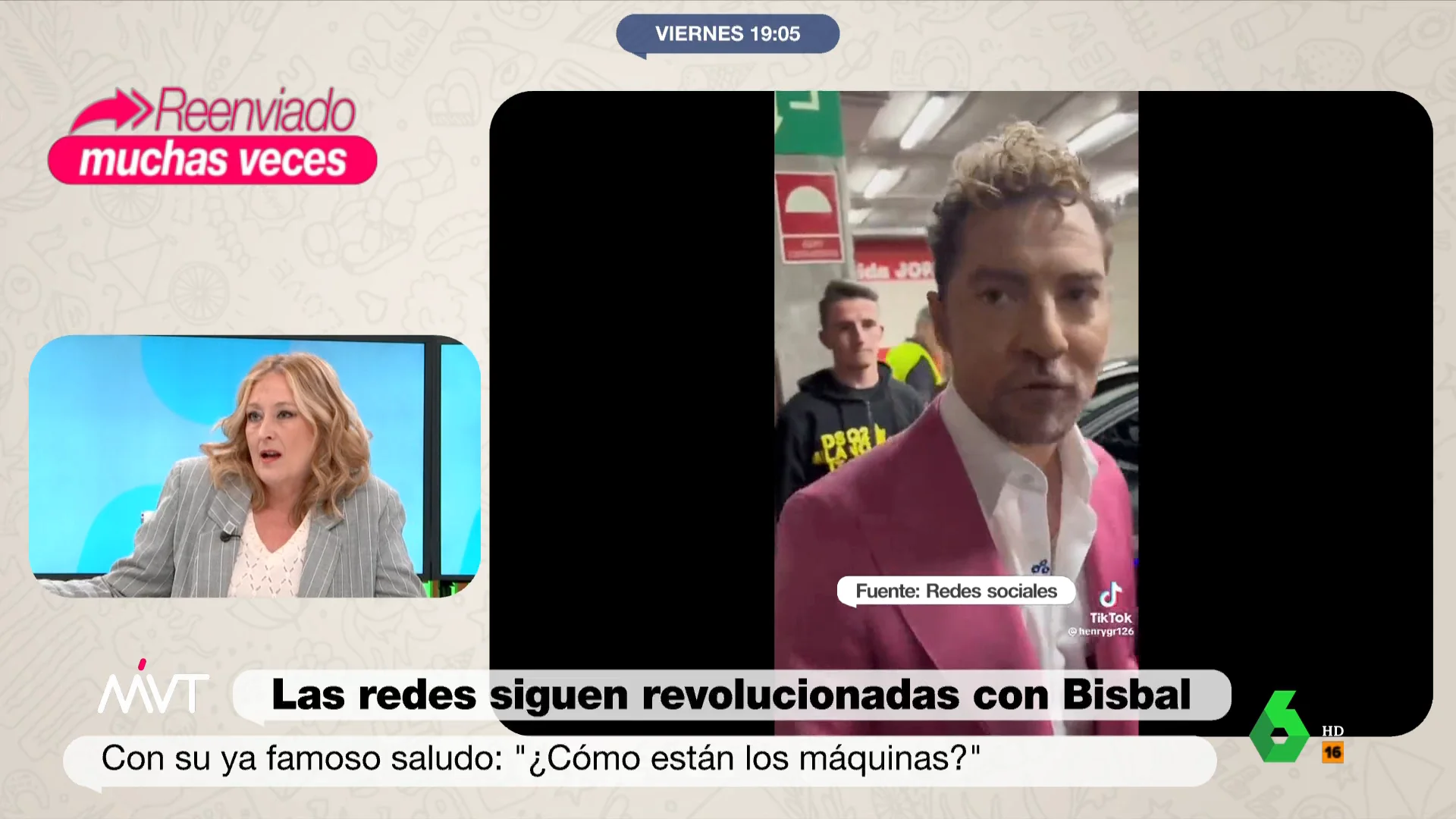 Elisa Beni, crítica con el saludo viral de Bisbal: "¿Llevando ese traje rosa cómo puede fijarse nadie en lo que dice?"