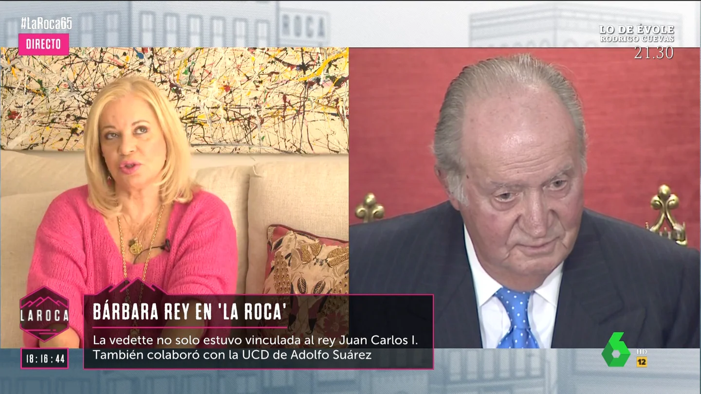 Bárbara Rey niega haber tenido relaciones con el rey emérito estando casada Bárbara Rey desmiente en 'La Roca' los rumores sobre una supuesta infidelidad a Ángel Cristo con el rey emérito: "He tenido un matrimonio donde he vivido continuamente en el circo con mi marido y he trabajado en todas las funciones", afirma.