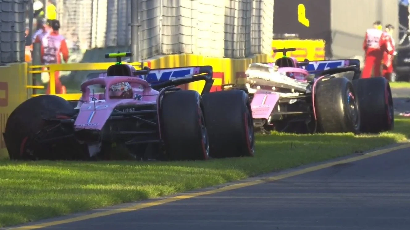 Choque entre Gasly y Ocon en Australia