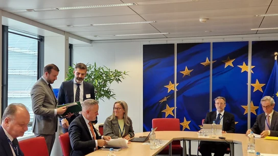 Reunión del consejero andaluz de Medio Ambiente, Ramón Fernández-Pacheco, con el comisario europeo del ramo, Virginijus Sinkevicius Reunión del consejero andaluz de Medio Ambiente, Ramón Fernández-Pacheco, con el comisario europeo del ramo, Virginijus Sinkevicius