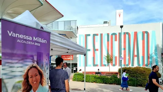 Un cartel de la candidata de Podemos en Rivas, Vanessa Millán Un cartel de la candidata de Podemos en Rivas, Vanessa Millán