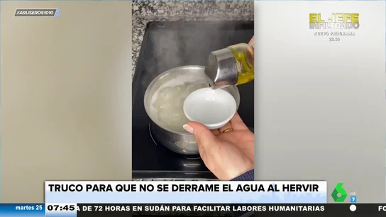 El truco definitivo para que no se desborde el agua al hervirla en un cazo El truco definitivo para que no se desborde el agua al hervirla en un cazo