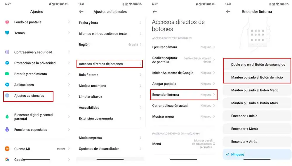 Creando un acceso directo a la linterna Creando un acceso directo a la linterna