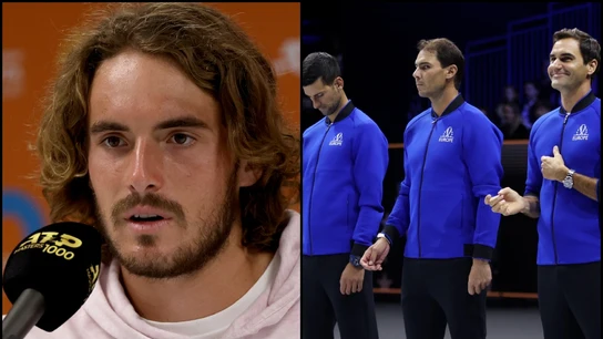 Tsitisipas / Rafa Nadal, Novak Djokovic y Roger Federer Tsitisipas / Rafa Nadal, Novak Djokovic y Roger Federer