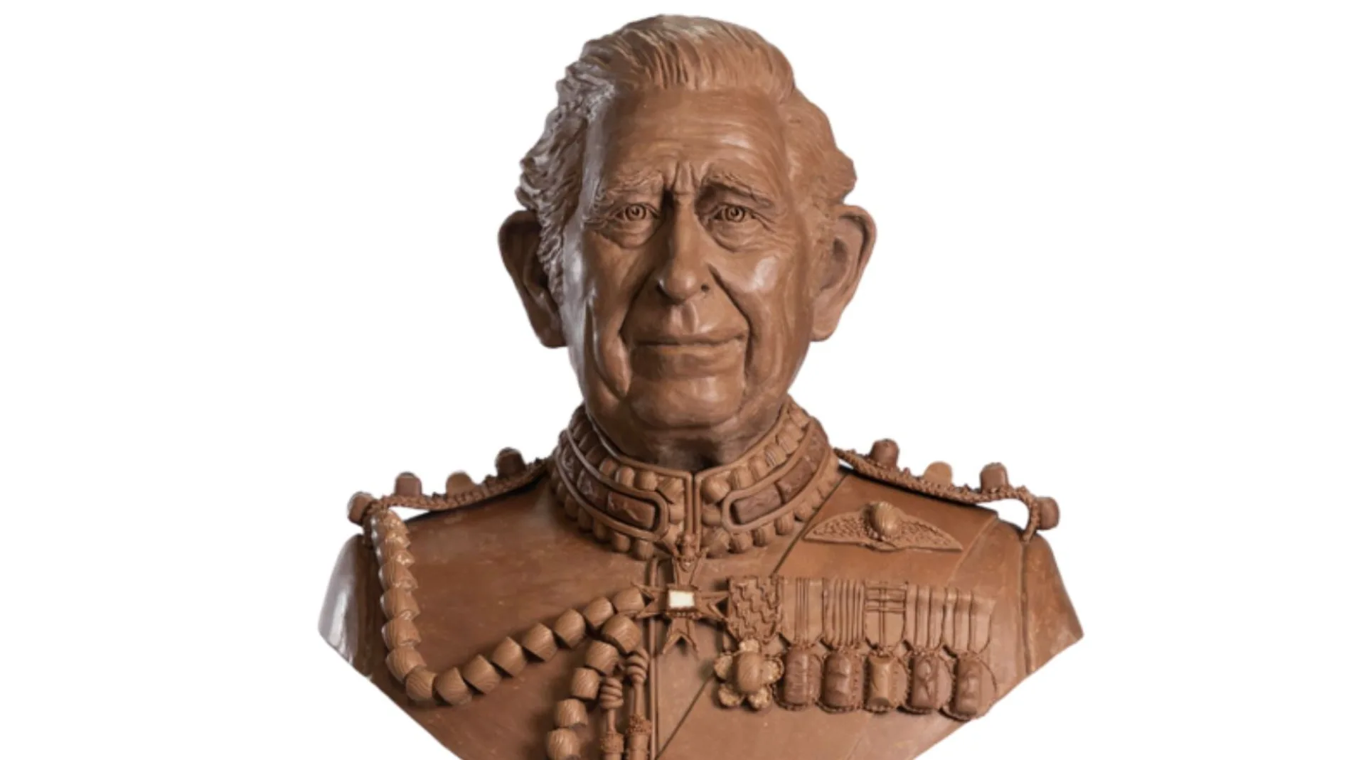 El busto de chocolate que una chocolatera británica ha elaborado para la coronación del rey Carlos III