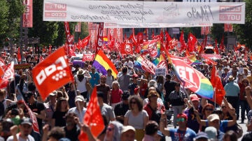  Manifestación convocada por UGT y CCOO con motivo del Día del Trabajador en Madrid