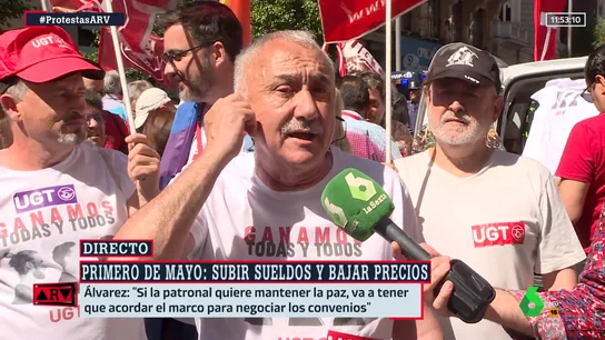 La advertencia de Pepe Álvarez a la patronal si no llegan a acuerdos con la subida de sueldos: "Iremos a grandes manifestaciones" La advertencia de Pepe Álvarez a la patronal si no llegan a acuerdos con la subida de sueldos: "Iremos a grandes manifestaciones"