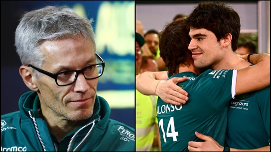 Mike Krack, Fernando Alonso y Lance Stroll Mike Krack, Fernando Alonso y Lance Stroll