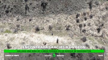 El impactante momento en el que un dron encuentra a una niña de 3 años perdida en el bosque