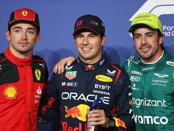 Charles Leclerc, &#39;Checo&#39; Pérez y Fernando Alonso 