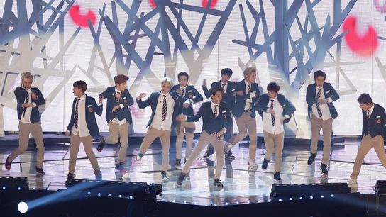 Los miembros de la banda de K-pop EXO durante los MelOn Music Awards en Seúl en 2013 Los miembros de la banda de K-pop EXO durante los MelOn Music Awards en Seúl en 2013