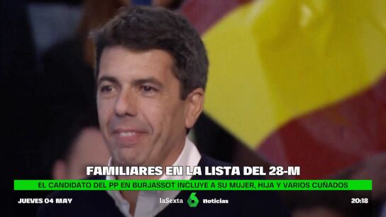 El candidato del PP la alcald&iacute;a de Burjassot incluye en la lista electoral a su mujer, su hija, sus cu&ntilde;ados y varios amigos
