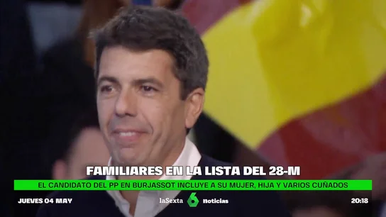El candidato del PP la alcaldía de Burjassot incluye en la lista electoral a su mujer, su hija, sus cuñados y varios amigos El candidato del PP la alcaldía de Burjassot incluye en la lista electoral a su mujer, su hija, sus cuñados y varios amigos