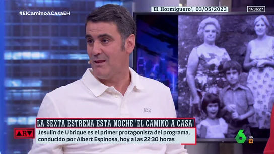Jesulín de Ubrique recuerda su infancia y sus inicios como torero: "De un niño dependían muchas familias" Jesulín de Ubrique y Albert Espinosa presentaron en 'El Hormiguero' 'El camino a casa', que hoy estrena laSexta a las 22:30. El torero desveló en la entrevista algunos detalles de su infancia y cómo influyó en ella hacerse torero desde muy joven.