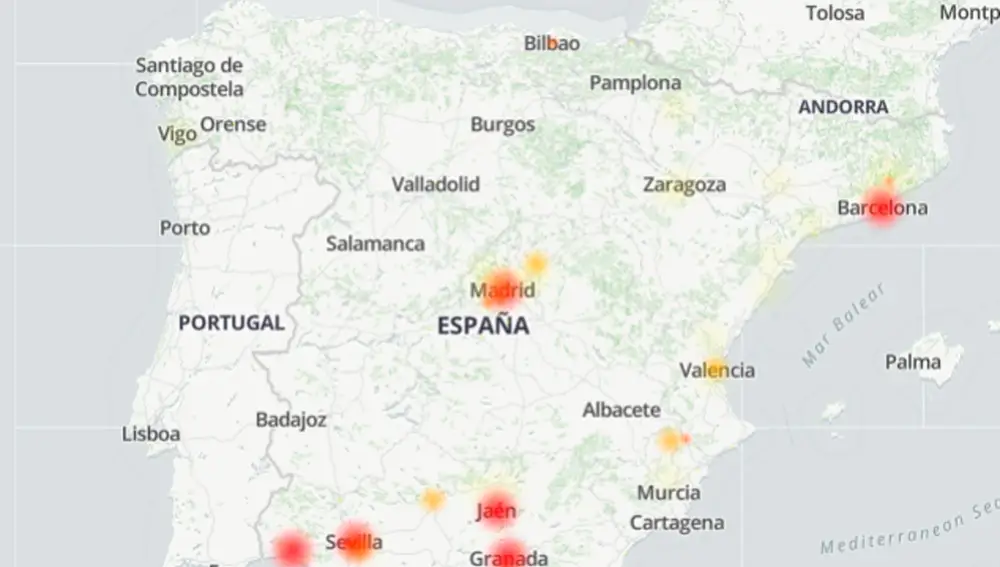 Localización de los problemas con Google en España Localización de los problemas con Google en España