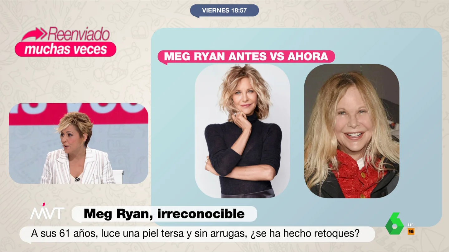 La reflexión de Cristina Pardo al ver los retoques estéticos de Meg Ryan La reflexión de Cristina Pardo al ver los retoques estéticos de Meg Ryan