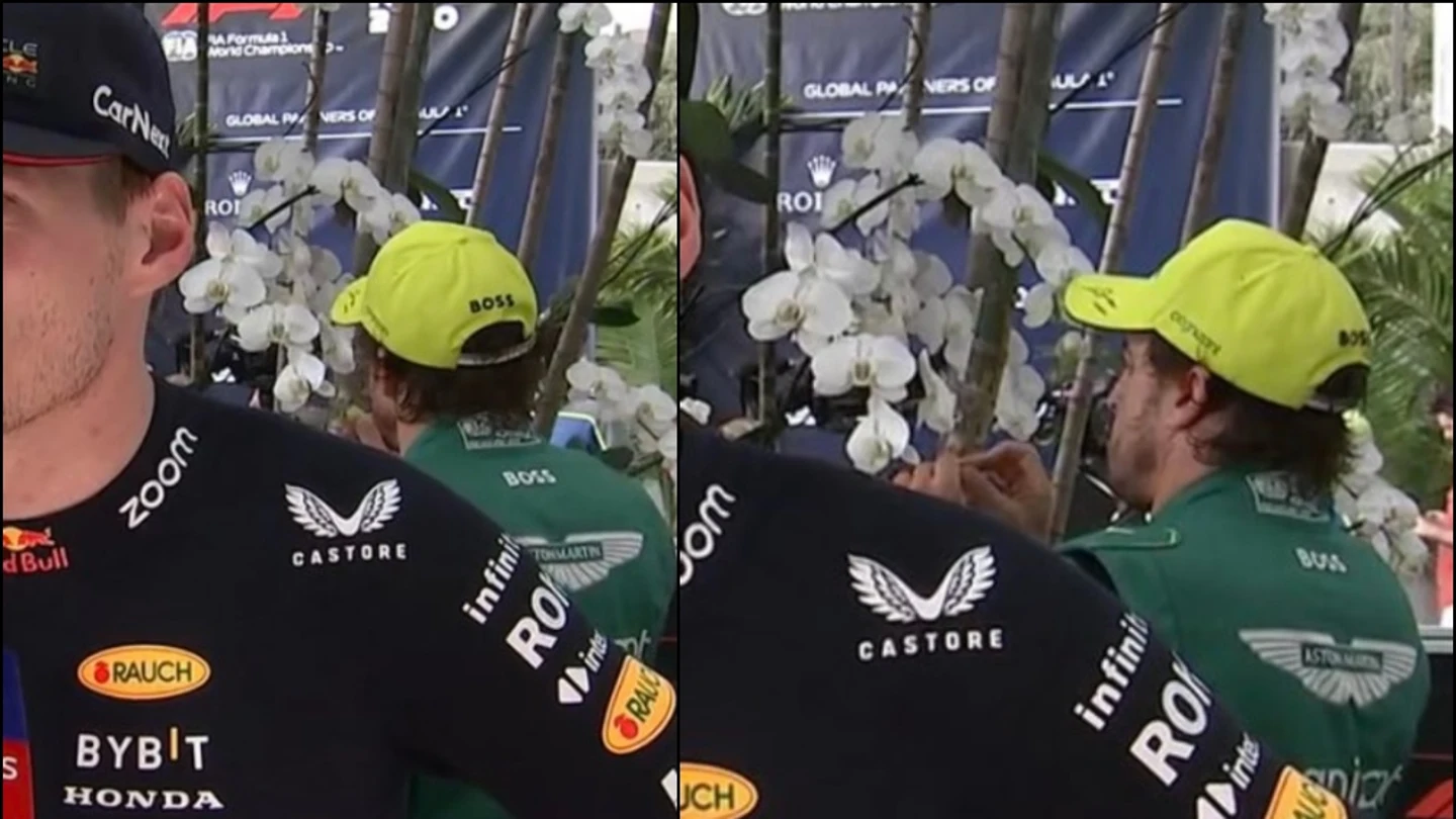 Fernando Alonso olfateando flores Fernando Alonso olfateando flores