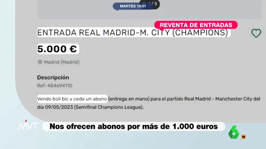 Reventa de entradas para la semifinal de Champions Reventa de entradas para la semifinal de Champions