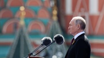 El presidente ruso, Vladímir Putin, durante el desfile del Día de la Victoria en Moscú