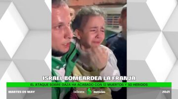 Una niña llora desconsoladamente el asesinato de toda su familia en Gaza en un nuevo ataque israelí que se cobra 15 vidas