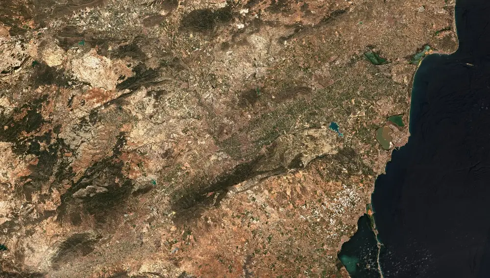 Vista satelital de la Región de Murcia/10-05-2023
