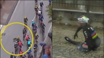 Accidente surrealista en el Giro de Italia: un perro provoca la caída de Evenepoel