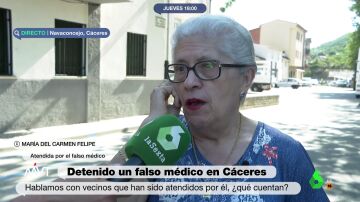 María del Carmen Felipe, afectada por el falso médico