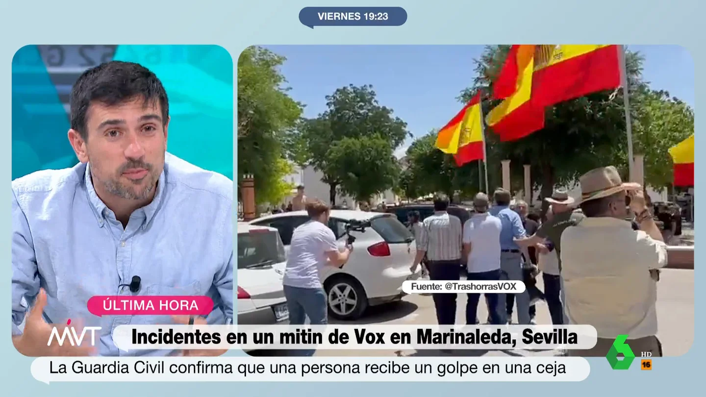Ramón Espinar, tajante sobre el altercado en Marinaleda: "Vox ha ido a buscar un pollo y lo ha conseguido" Ramón Espinar, tajante sobre el altercado en Marinaleda: "Vox ha ido a buscar un pollo y lo ha conseguido"
