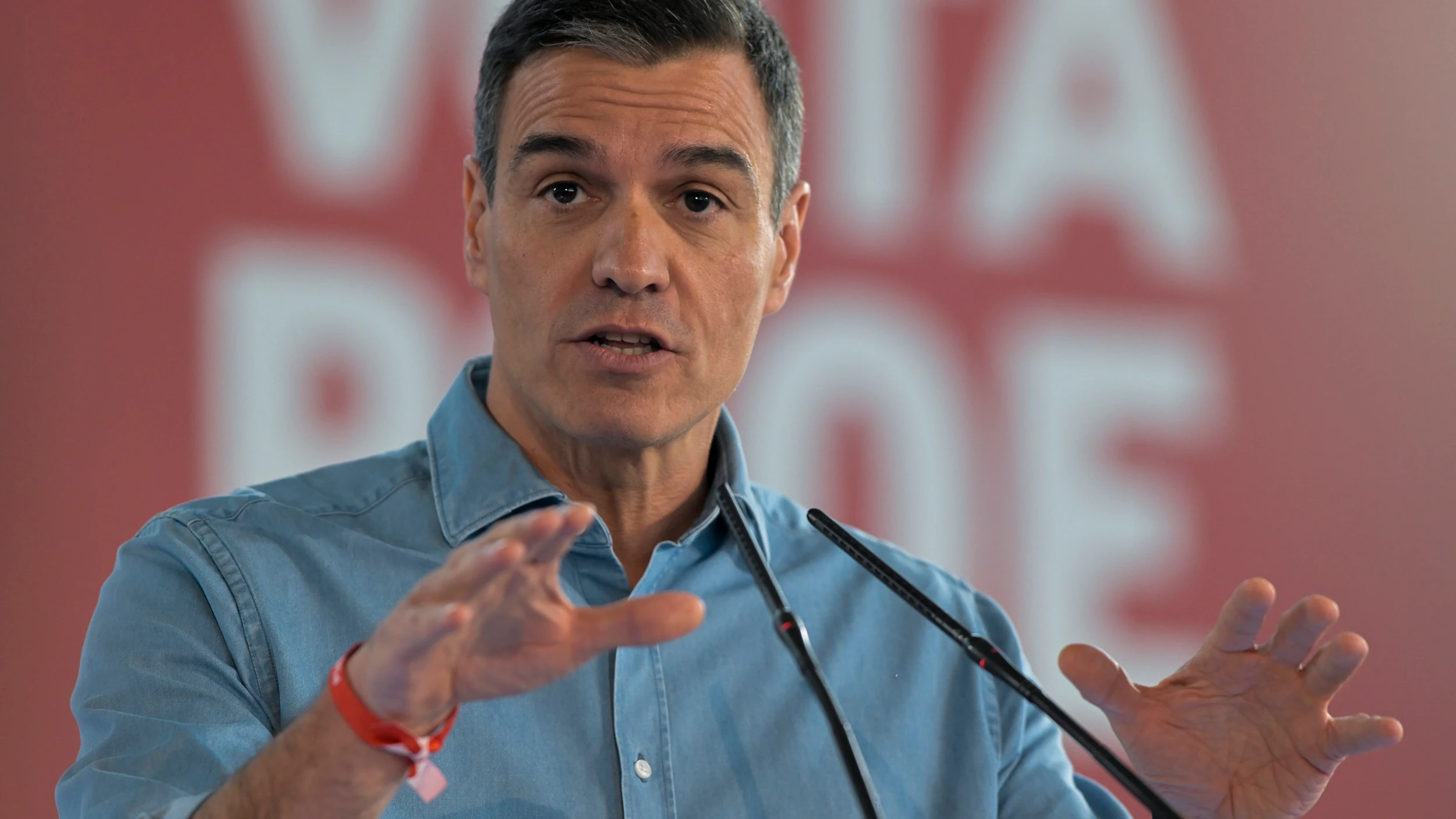 Pedro Sánchez, durante su comparecencia en Puertollano