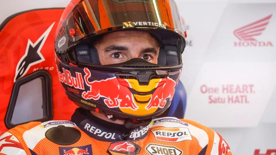 Marc Márquez, en el box de Honda Marc Márquez, en el box de Honda