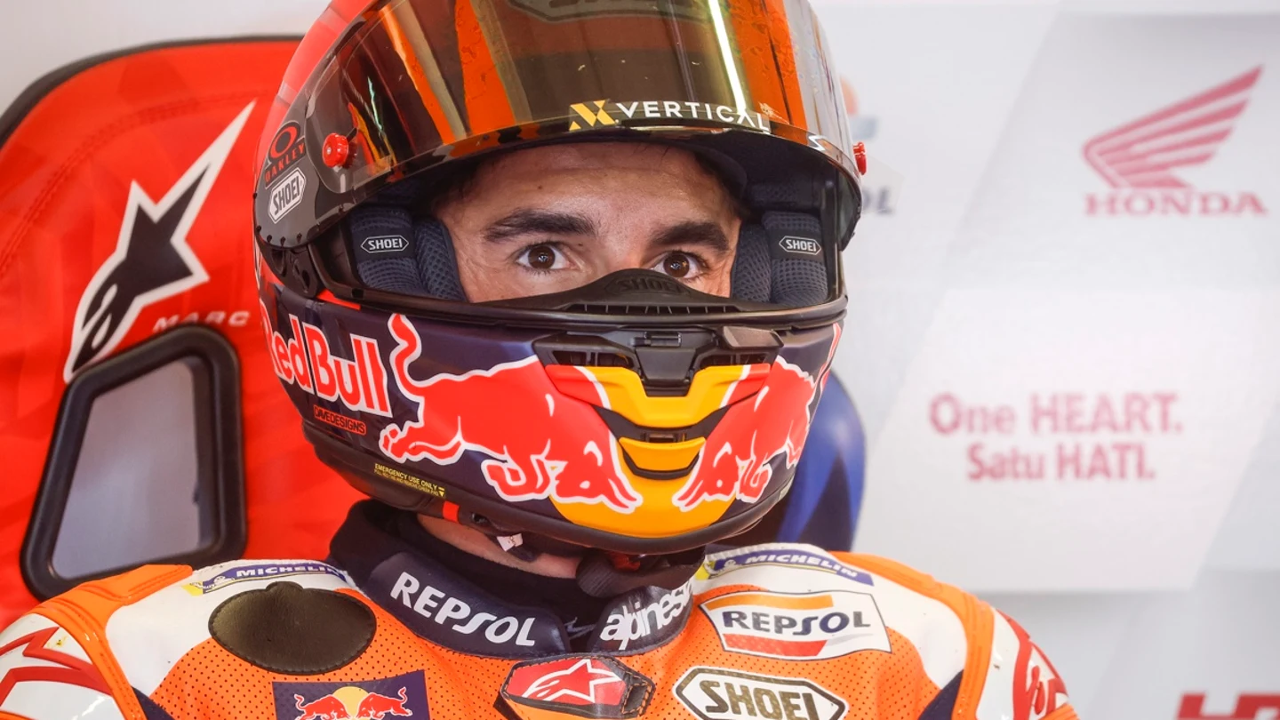 Marc Márquez, en el box de Honda Marc Márquez, en el box de Honda