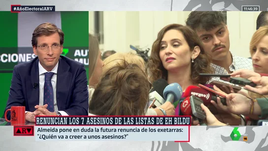 Almeida, ante las palabras de Ayuso sobre ilegalizar a Bildu Almeida, ante las palabras de Ayuso sobre ilegalizar a Bildu