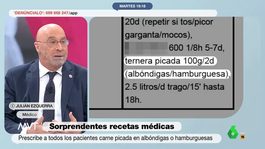 Julián Ezquerra, sobre recetar carne Julián Ezquerra, sobre recetar carne