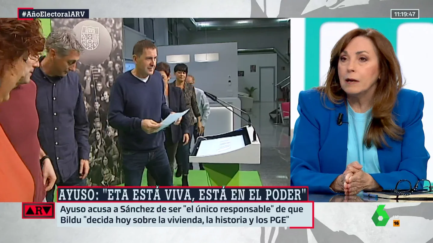 Angélica Rubio, sobre la polémica generada por las listas de Bildu: "Ayuso lo está utilizando para clavarle un puñal a Feijóo" Angélica Rubio, sobre la polémica generada por las listas de Bildu: "Ayuso lo está utilizando para clavarle un puñal a Feijóo"