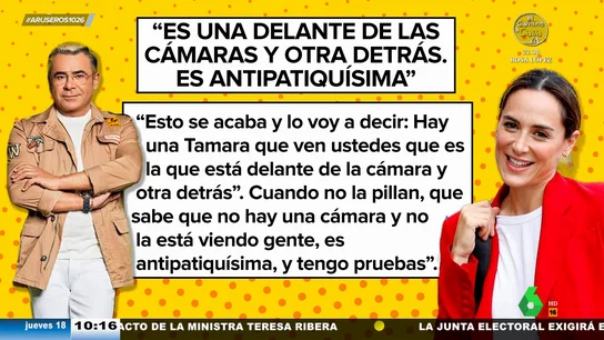 Jorge Javier Vázquez carga contra Tamara Falcó: "Cuando no la ven es antipatiquísima y tengo pruebas" Jorge Javier Vázquez carga contra Tamara Falcó: "Cuando no la ven es antipatiquísima y tengo pruebas"