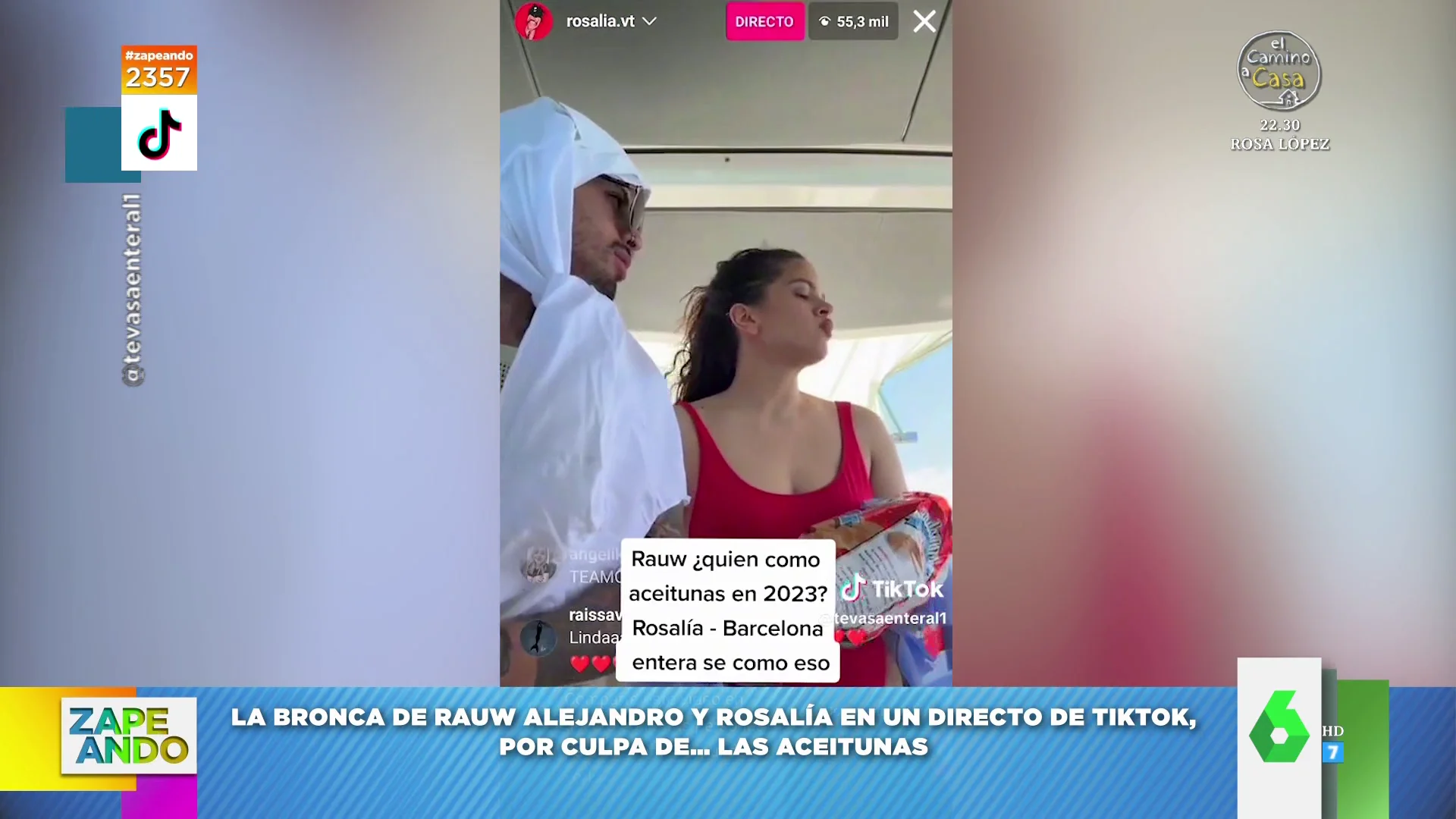 La cómica discusión de Rosalía y Rauw Alejandro por las aceitunas: "¡Qué sacrilegio lo que estás diciendo!"