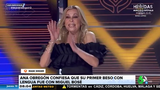 Ana Obregón confiesa en Mask Singer con qué famoso se dio su primer beso con lengua: "Dije, 'me lo quiero ligar'" Ana Obregón confiesa en Mask Singer con qué famoso se dio su primer beso con lengua: "Dije, 'me lo quiero ligar'"