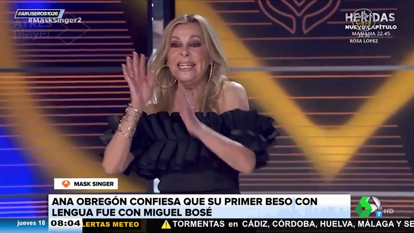 Ana Obregón confiesa en Mask Singer con qué famoso se dio su primer beso con lengua: "Dije, 'me lo quiero ligar'" Ana Obregón confiesa en Mask Singer con qué famoso se dio su primer beso con lengua: "Dije, 'me lo quiero ligar'"