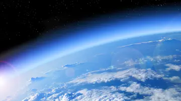Vista de la Tierra y su atmósfera desde el espacio