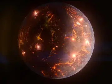 Exoplaneta cubierto de volcanes Exoplaneta cubierto de volcanes