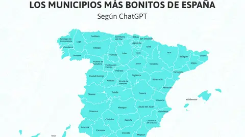 Mapa de los municipios más bonitos de España Mapa de los municipios más bonitos de España