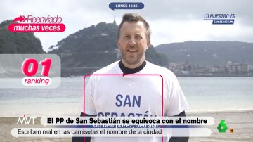 ¿Errata o marketing? La camiseta del candidato del PP a la alcaldía de San Sebastián que se ha hecho viral