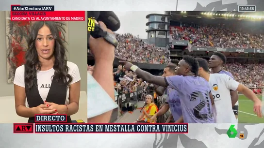 Begoña Villacís, sobre los insultos a Vinicius: "Los radicales están campando a sus anchas y no lo podemos permitir" Begoña Villacís, sobre los insultos a Vinicius: "Los radicales están campando a sus anchas y no lo podemos permitir"