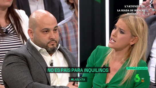 Afra Blanco carga contra el propietario de pisos turísticos: Estáis contribuyendo a que suban los precios de la vivienda "El día que juguéis al mismo juego que juega el sector hotelero de este país, podemos hablar", responde contundente Afra Blanco en este vídeo a un propietario de pisos turísticos que defendía en laSexta Xplica la importancia de su sector.