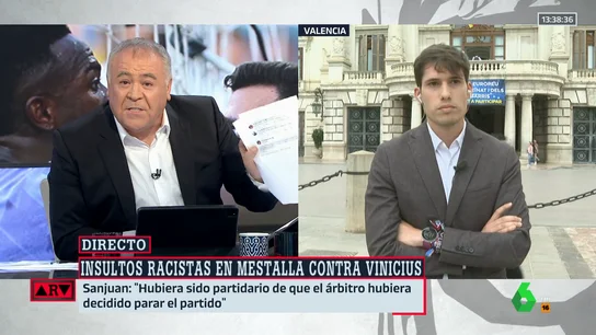 Ferreras, a Sanjuan (PSOE Valencia): "¿Le parece bien que 4 o 40 digan 'puto mono' a un jugador?" Ferreras, a Sanjuan (PSOE Valencia): "¿Le parece bien que 4 o 40 digan 'puto mono' a un jugador?"