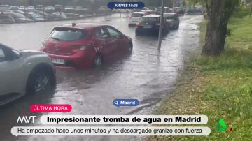 Una fuerte tormenta de granizo sorprende en Madrid
