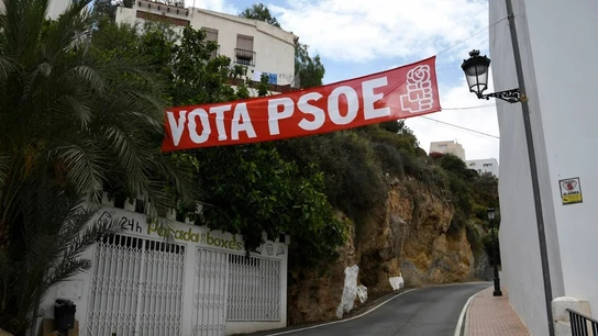 Pancarta del PSOE de Mojácar (Almería). Pancarta del PSOE de Mojácar (Almería).
